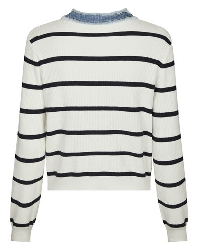 Neo Noir - Zelma Stripe Denim Cardigan - Off White
